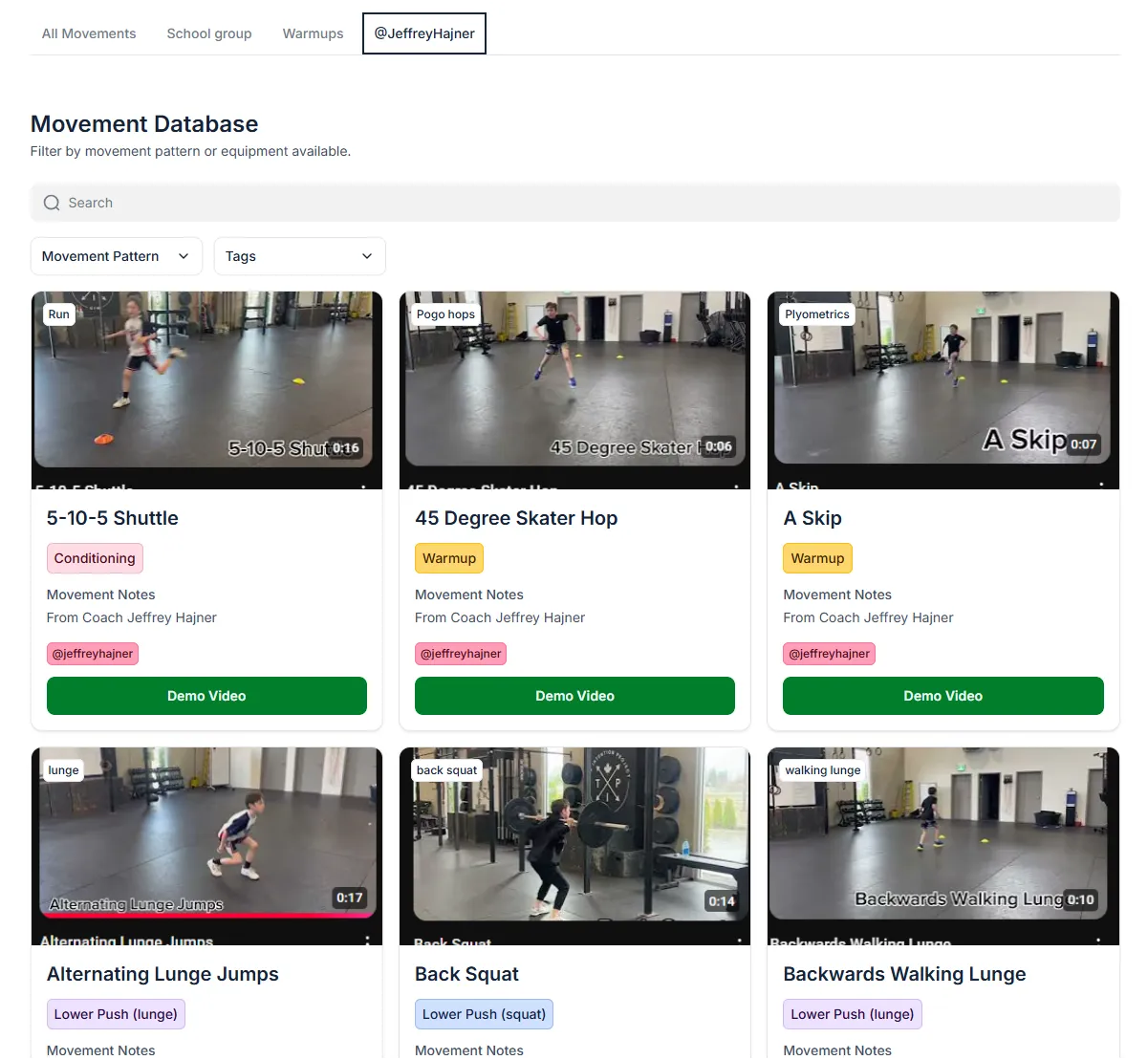 New Movements Added to the SCHOOLS.FIT Database