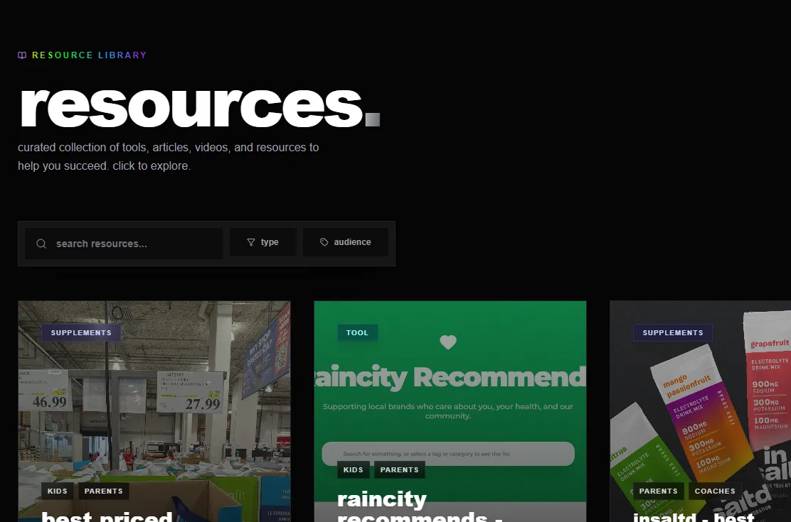 New Resources page added & being updated